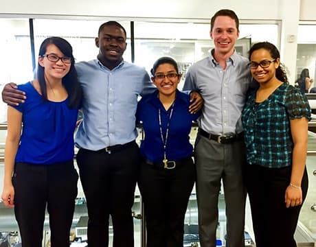 Hope Atina with the Rice DermaShift bioengineering team